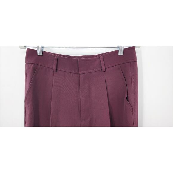 Everlane Japanese GoWeave Way-High Tapered Pant Burgundy Women Size 4 - Picture 7 of 11